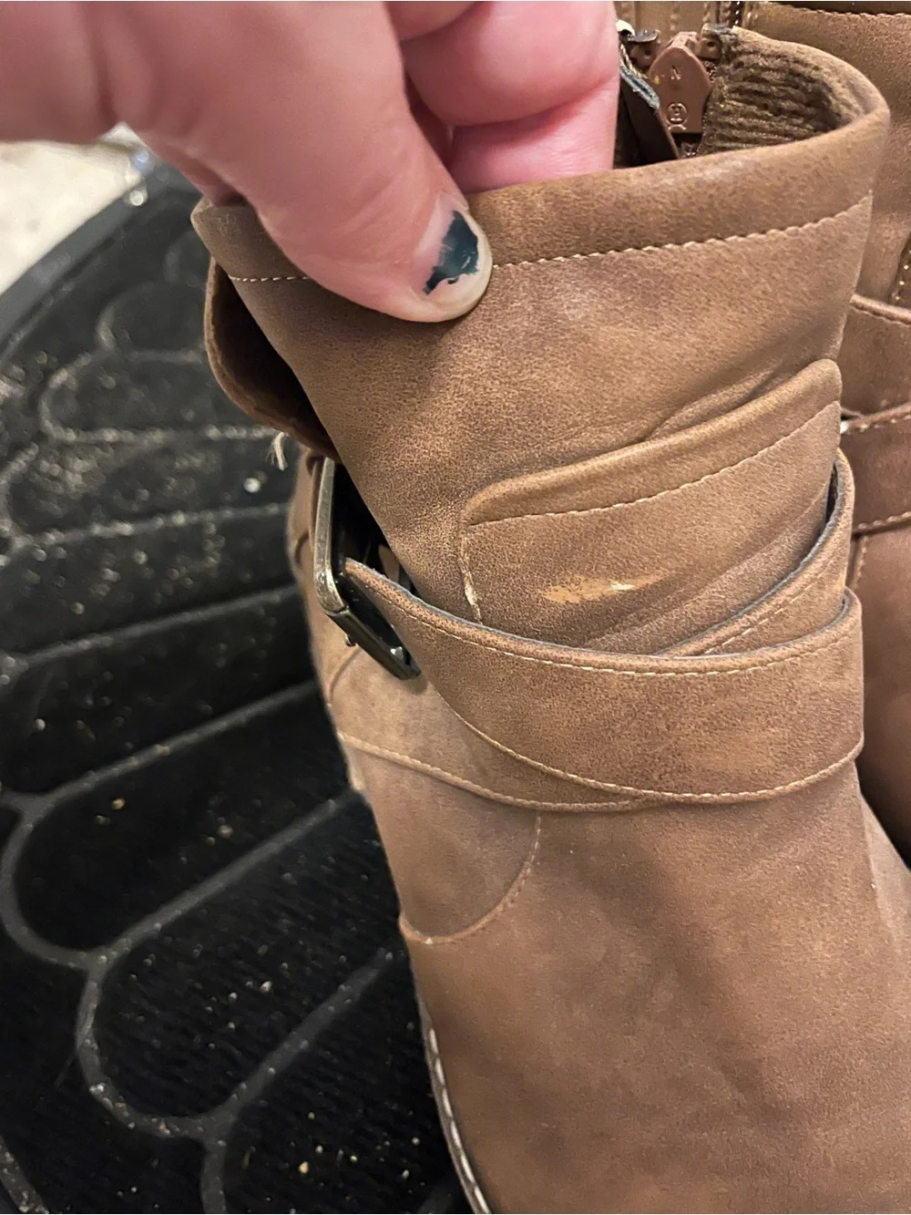 Lane Bryant Tan Buckle Strap Ankle Boots